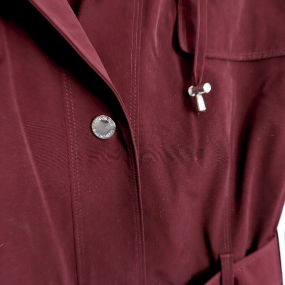 NWT London Fog Women Wine Detach Hood Trench Coat - Picture 8 of 9